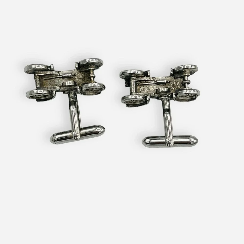 Vintage‎ Ford Model T Car Cufflinks Antique Silver Cuff Links Coach Carriage